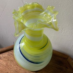 Ozark Art Glass Smith’s Old Timer Pinwheel Vase Circa Early 1970’s
9” (H)